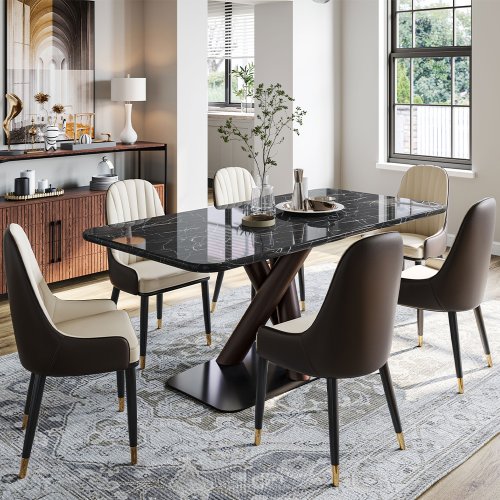 Nero Marquina Mermer Masa | Beyaz Klima Servis | Kombi & Klima Servisi