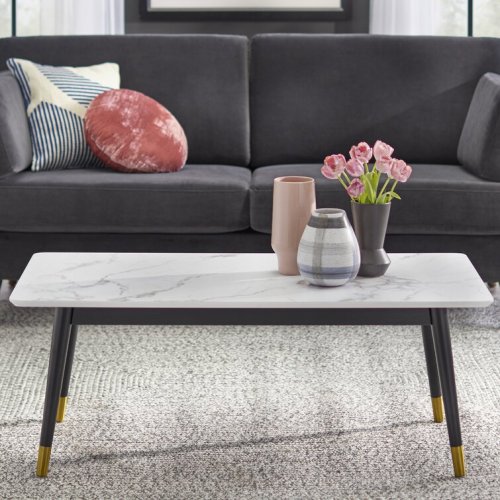 Siyah Ayaklı Mermer Sehpa | Beyaz Klima Servis | Kombi & Klima Servisi